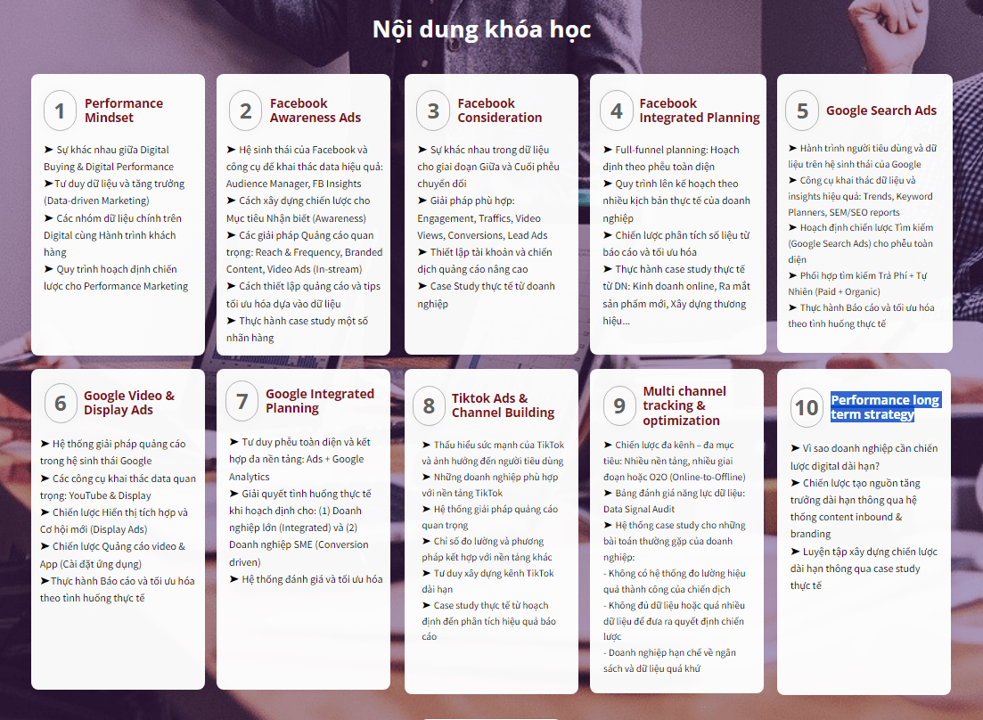 Nội Dung Khóa Học Digital Performance Mới Nhất